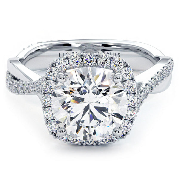 2 Carat Round Brilliant Micropavé Halo Infinity Twist