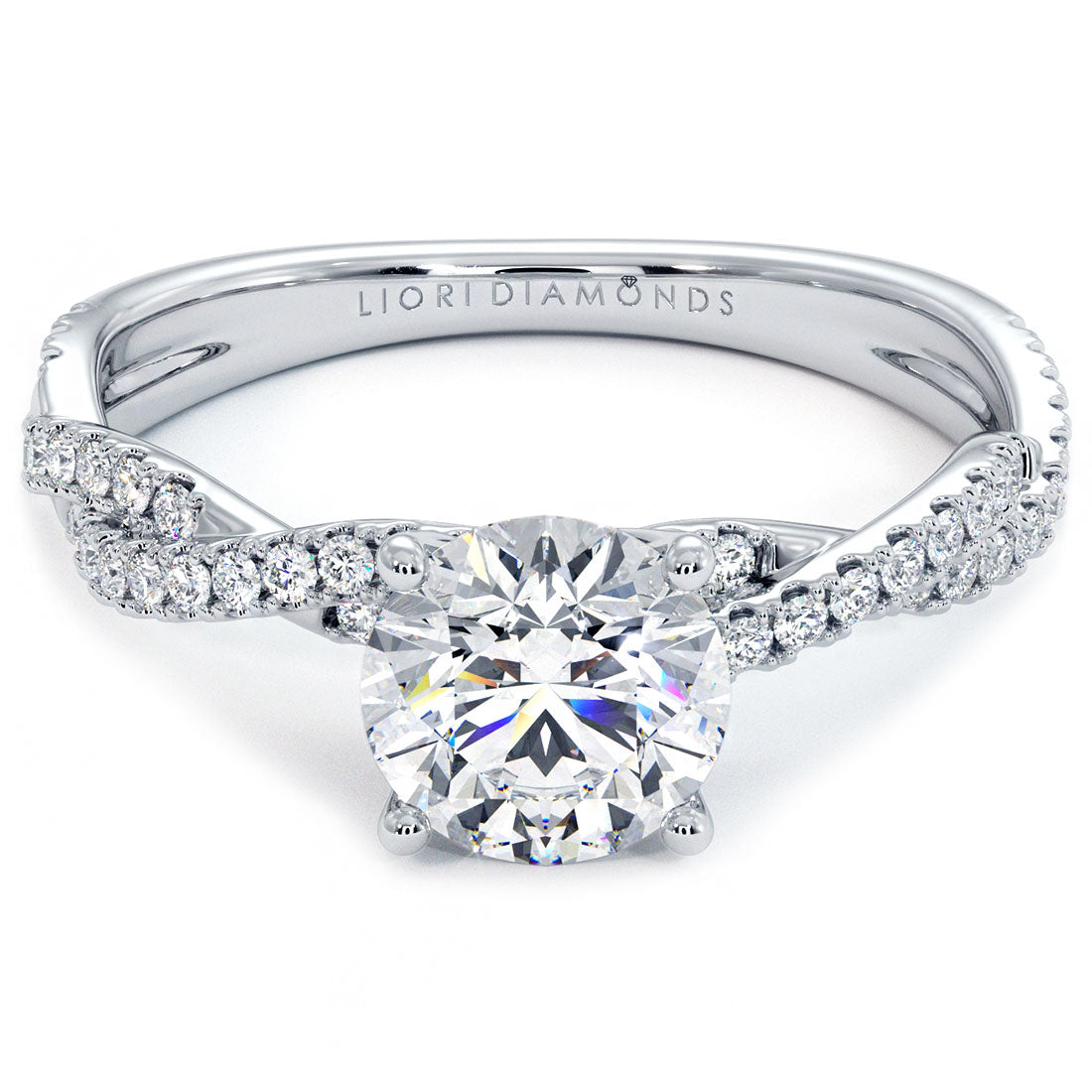 1 Carat Round Brilliant Petite Micropavé Infinity Twist