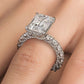 7.52ctw GIA Certified F-VVS2 Emerald Cut Micropavé Lucida Setting Lab Grown Diamond Engagement Ring set in 14k White Gold