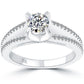 1.04 Carat E-SI1 Certified Natural Round Diamond Engagement Ring 18k White Gold