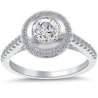 1.41 Carat H-SI1 Vintage Style Natural Round Diamond Engagement Ring 18k Gold