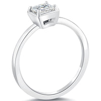 0.65 Carat H-SI1 Princess Cut Diamond Solitaire Engagement Ring 14k White Gold