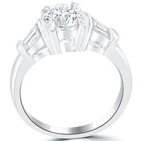 1.60 Carat F-SI1 Certified Natural Round Diamond Engagement Ring 14k White Gold