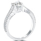 1.29 Carat H-SI2 Certified Natural Round Diamond Engagement Ring 18k White Gold