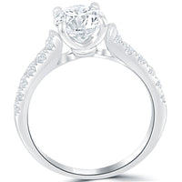 1.88 Carat G-SI3 Certified Natural Round Diamond Engagement Ring 14k White Gold