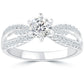0.92 Carat D-SI1 Certified Natural Round Diamond Engagement Ring 18k White Gold