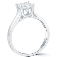 1.32 Carat G-SI2 Princess Cut Diamond Solitaire Engagement Ring 14k White Gold