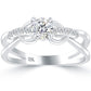 0.62 Carat D-SI1 Certified Natural Round Diamond Engagement Ring 18k White Gold
