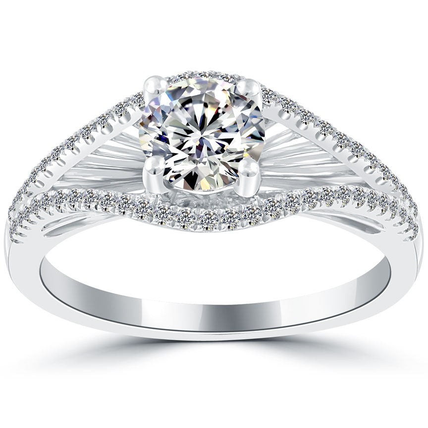 1.42 Carat E-SI1 Vintage Style Natural Round Diamond Engagement Ring 18k Gold