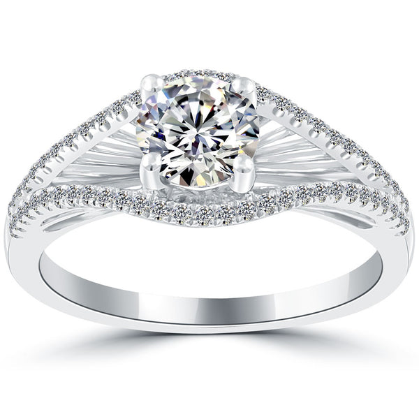 1.42 Carat E-SI1 Vintage Style Natural Round Diamond Engagement Ring 18k Gold