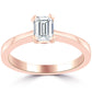 0.65 Carat D-VS2 Emerald Cut Diamond Solitaire Engagement Ring 14k Rose Gold