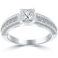 1.75 Carat H-VS2 Princess Cut Natural Diamond Engagement Ring 14k White Gold