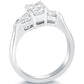 1.70 Carat G-VS2 Three Stone Radiant Cut Diamond Engagement Ring 14k White Gold