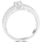 0.79 Carat E-SI1 Certified Natural Round Diamond Engagement Ring 18k White Gold