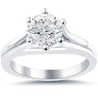 1.70 Carat D-SI3 Round Diamond Classic Solitaire Engagement Ring 14k White Gold