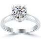 1.66 Carat F-SI2 Round Diamond Classic Solitaire Engagement Ring 14k White Gold