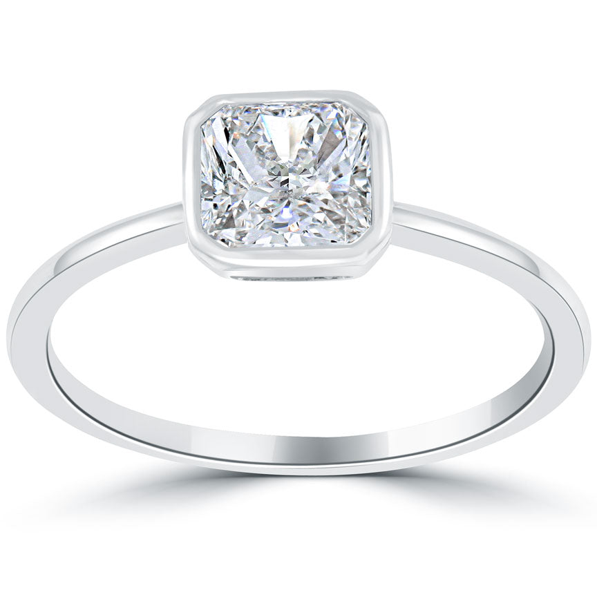 1.28 Carat G-VS1 Radiant Cut Classic Solitaires Diamond Engagement Ring 14k Gold
