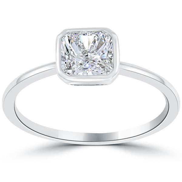 1.28 Carat G-VS1 Radiant Cut Classic Solitaires Diamond Engagement Ring 14k Gold