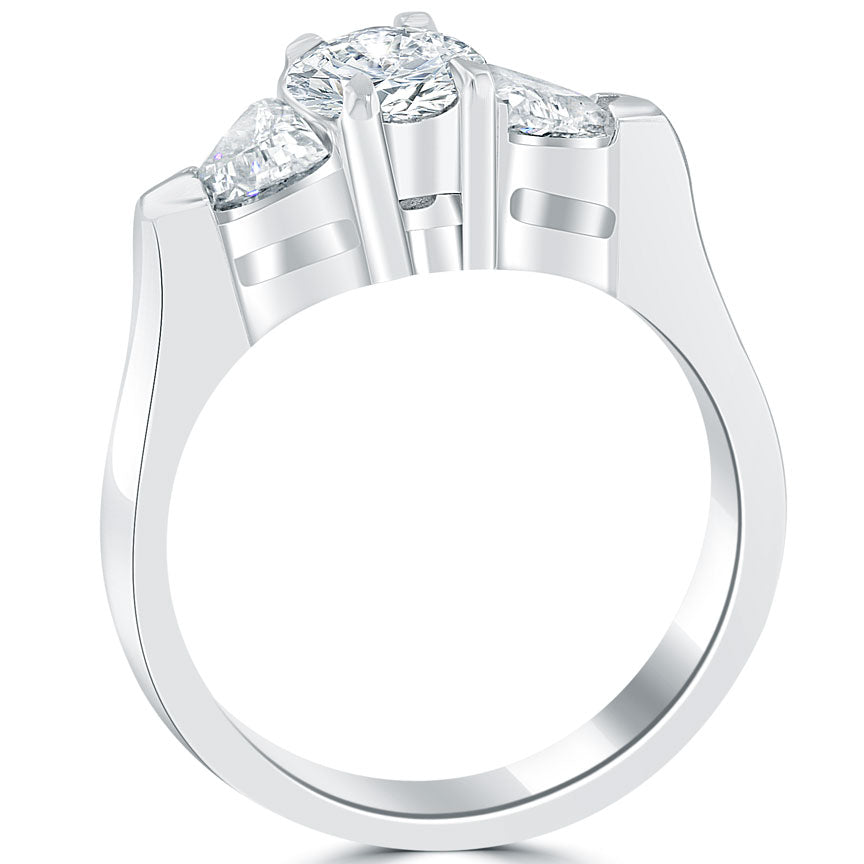 1.50 Carat I-SI1 Certified Natural Round Diamond Engagement Ring 14k White Gold
