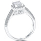 1.53 Carat G-SI1 Radiant Cut Diamond Engagement Ring 18k White Gold Pave Halo
