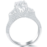 2.25 Carat F-SI1 Three Stone Natural Diamond Engagement Ring 14k White Gold