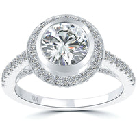 3.05 Carat G-SI1 Vintage Style Natural Diamond Engagement Ring 18 White Gold