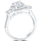 1.79 Carat G-SI1 Natural Round Diamond Engagement Ring 18k White Gold Pave Halo