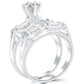 1.18 Carat G-VS2 Diamond Engagement Ring & Wedding Band Set 18k White Gold