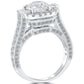 3.32 Carat G-SI2 Vintage Style Round Diamond Engagement Ring 18k White Gold