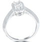 1.28 Carat F-SI1 Cushion Cut Natural Diamond Engagement Ring 18k Gold Pave Halo