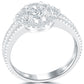 0.88 Ct. D-SI1 Natural Round Diamond Engagement Ring 14k Pave Halo Vintage Style