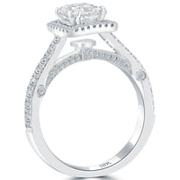 1.74 Carat F-SI1 Princess Cut Diamond Engagement Ring 18k Gold Vintage Style