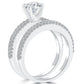 2.02 Carat D-SI2 Diamond Engagement Ring & Wedding Band Set 14k White Gold