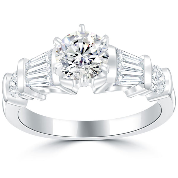 2.00 Carat J-SI1 Certified Natural Round Diamond Engagement Ring 18k White Gold