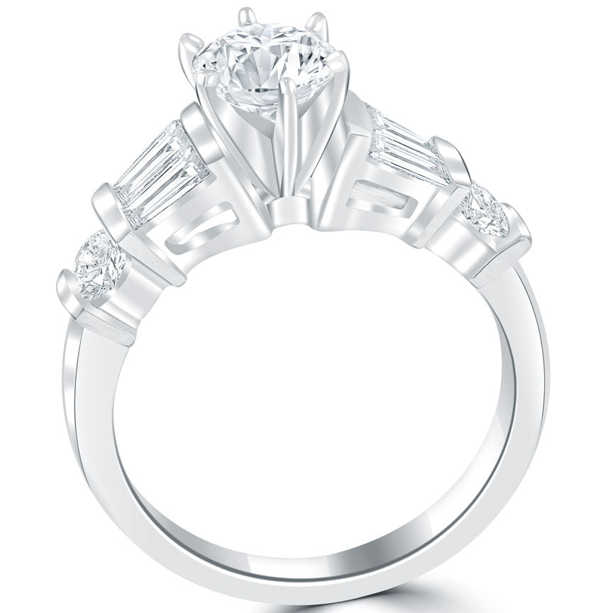 2.00 Carat J-SI1 Certified Natural Round Diamond Engagement Ring 18k White Gold