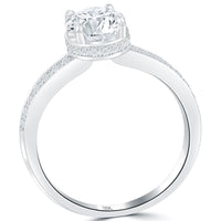 1.30 Carat D-SI2 Certified Natural Round Diamond Engagement Ring 18k White Gold