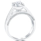 1.28 Carat F-SI2 Certified Natural Round Diamond Engagement Ring 18k White Gold