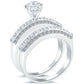 2.02 Carat D-SI1 Diamond Engagement Ring & Wedding Band Set 14k White Gold