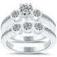 1.75 Carat D-VS2 Diamond Engagement Ring & Wedding Band Set 14k White Gold