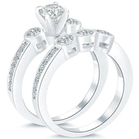 1.75 Carat D-VS2 Diamond Engagement Ring & Wedding Band Set 14k White Gold