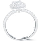 1.45 Carat G-VS2 Cushion Cut Diamond Engagement Ring 14k Pave Halo Vintage Style