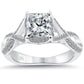 1.78 Carat I-VS1 Certified Princess Cut Diamond Engagement Ring 18k White Gold