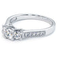 0.50 Carat E-SI2 Three Stone Natural Diamond Engagement Ring 14k White Gold