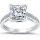3.24 Carat G-SI1 Certified Princess Cut Diamond Engagement Ring 18k White Gold
