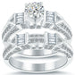 2.18 Carat G-VS2 Diamond Engagement Ring & Wedding Band Set 14k White Gold