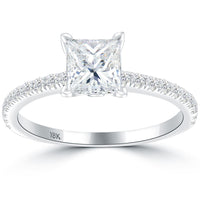 1.88 Carat G-VS2 Certified Princess Cut Diamond Engagement Ring 18k White Gold