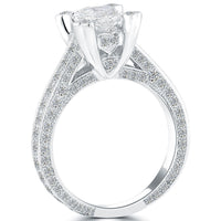 2.72 Carat F-SI2 Certified Oval Cut Diamond Engagement Ring 14k White Gold
