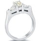 1.94 Carat J-VS1 Oval Cut Three Stone Diamond Engagement Ring 14k White Gold