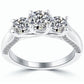 2.77 Carat F-VS1 Three Stone Natural Diamond Engagement Ring 18K White Gold