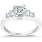 2.01 Carat G-VS2 Asscher Cut Diamond Engagement Ring Set In Platinum